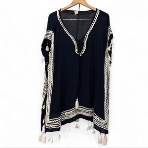 Surf Gypsy Navy Linen Kaftan Cover Up